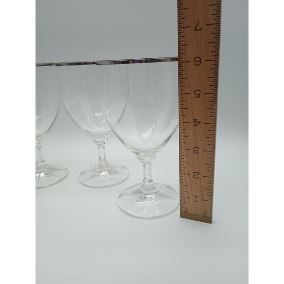 Set of 4 Schott Zwiesel NECKAR Platinum Trim Crystal Water Goblets  Germany - Picture 2 of 5